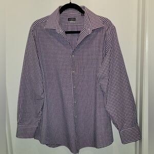 Van Huesen Men's Long Sleeve Fitted Dress Shirt, Button Down, Sz Large Business